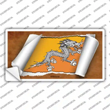 Bhutan Flag Scroll Novelty Sticker Decal