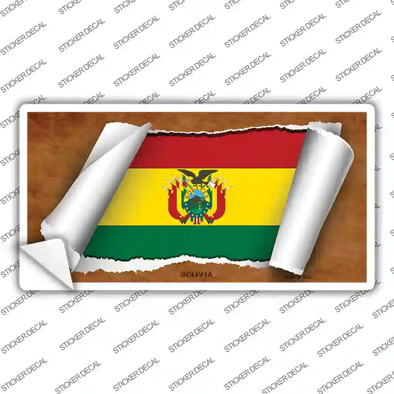 Bolivia Flag Scroll Novelty Sticker Decal