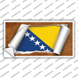 Bosnia-Herzegovina Flag Scroll Novelty Sticker Decal