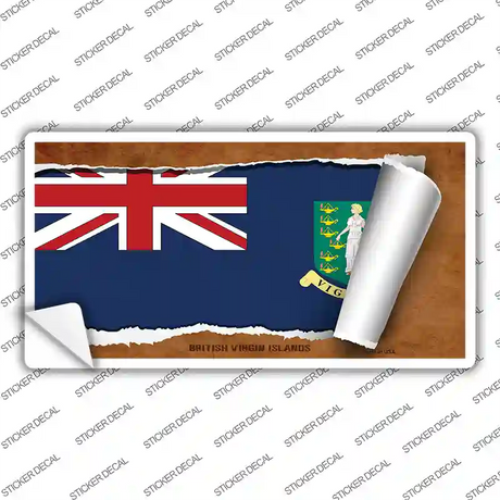 British Virgin Island Flag Scroll Novelty Sticker Decal