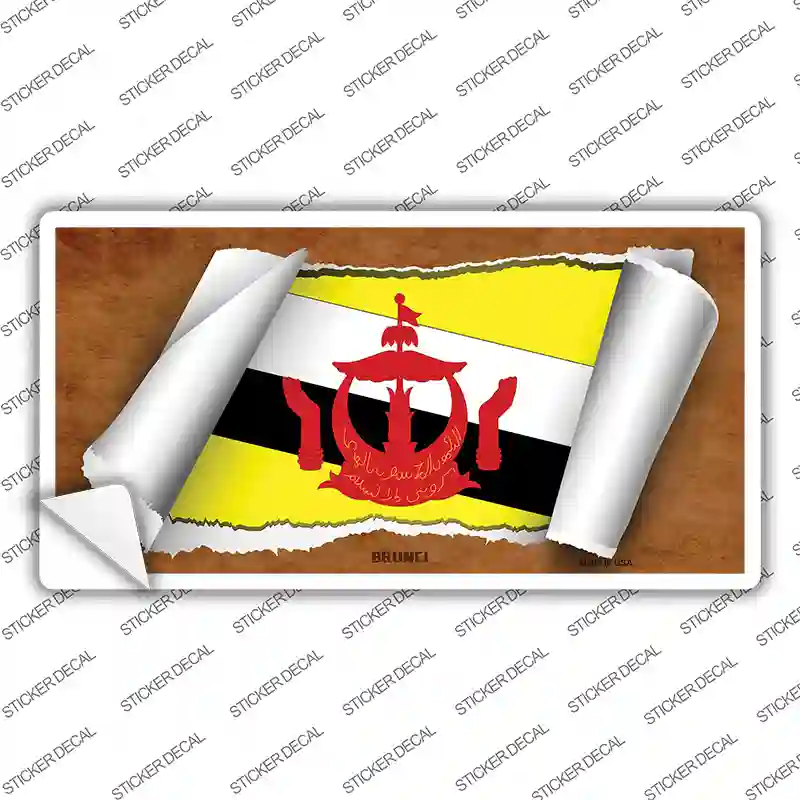 Brunei Flag Scroll Novelty Sticker Decal