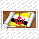Brunei Flag Scroll Novelty Sticker Decal