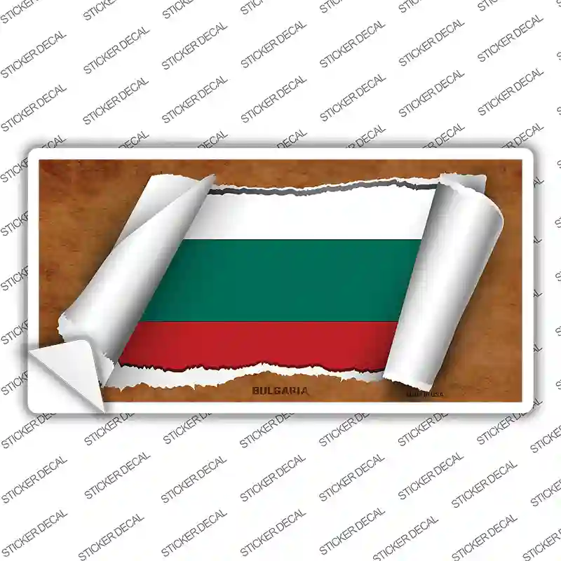 Bulgaria Flag Scroll Novelty Sticker Decal