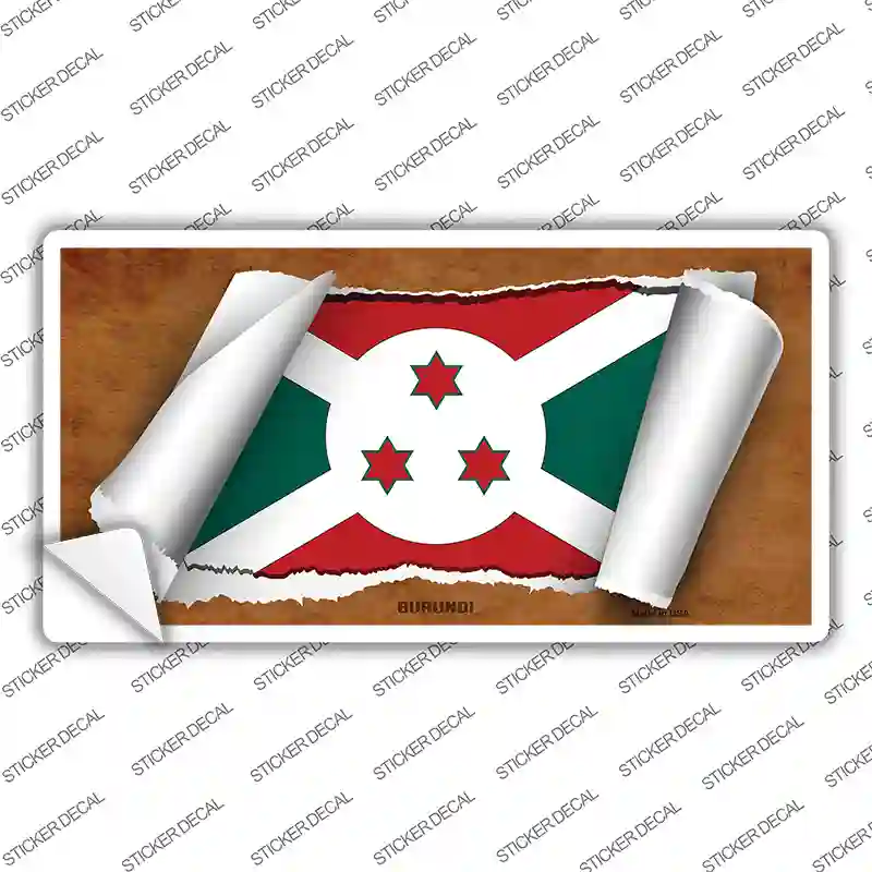 Burundi Flag Scroll Novelty Sticker Decal