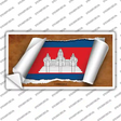 Cambodia Flag Scroll Novelty Sticker Decal