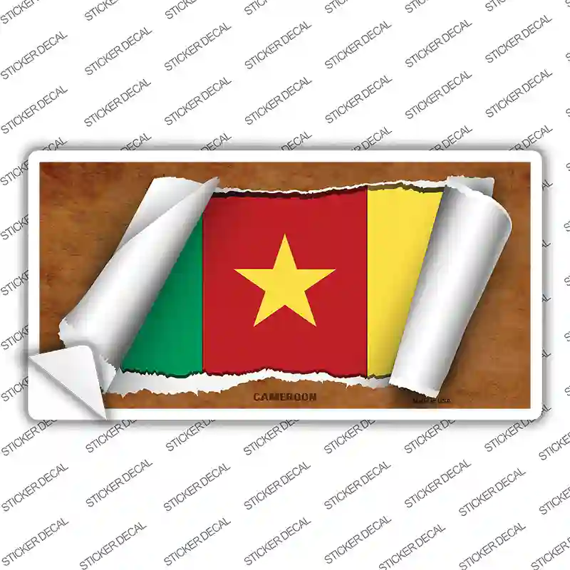 Cameroon Flag Scroll Novelty Sticker Decal