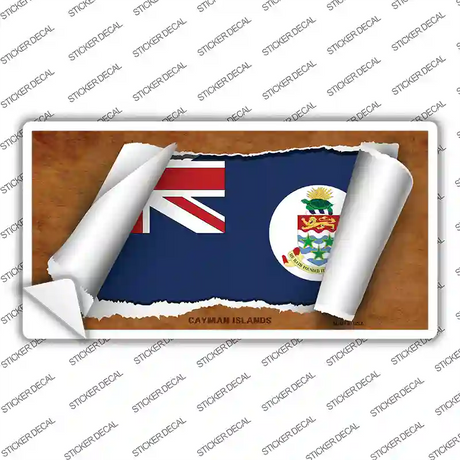 Cayman Islands Flag Scroll Novelty Sticker Decal