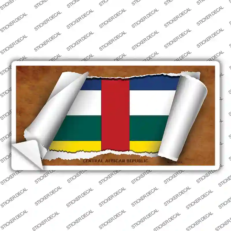 Central African Republic Flag Scroll Novelty Sticker Decal