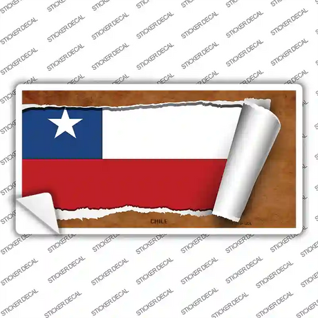 Chile Flag Scroll Novelty Sticker Decal