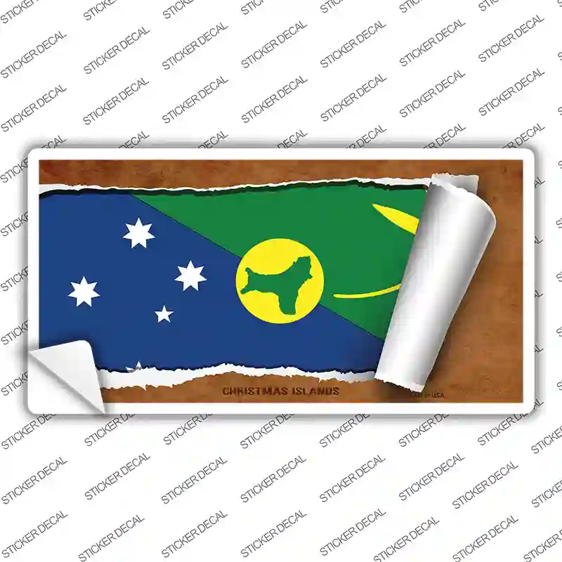 Christmas Islands Flag Scroll Novelty Sticker Decal
