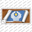 Commonwealth of Independent States Flag Scroll Novelty Sticker Decal