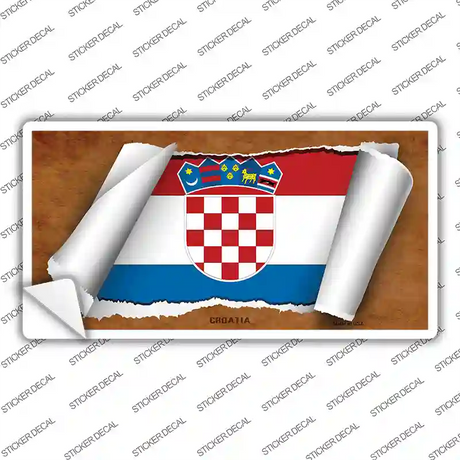 Croatia Flag Scroll Novelty Sticker Decal