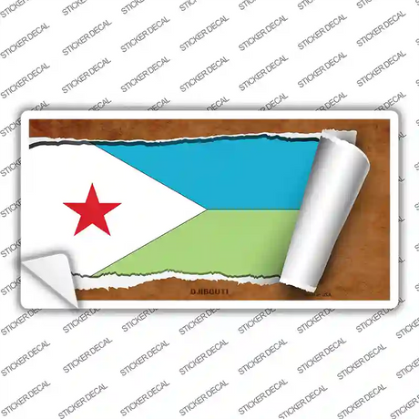 Djibouti Flag Scroll Novelty Sticker Decal