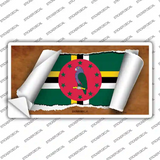 Dominica Flag Scroll Novelty Sticker Decal