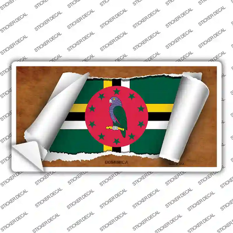 Dominica Flag Scroll Novelty Sticker Decal