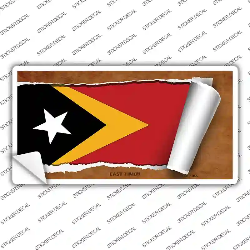 East Timor Flag Scroll Novelty Sticker Decal