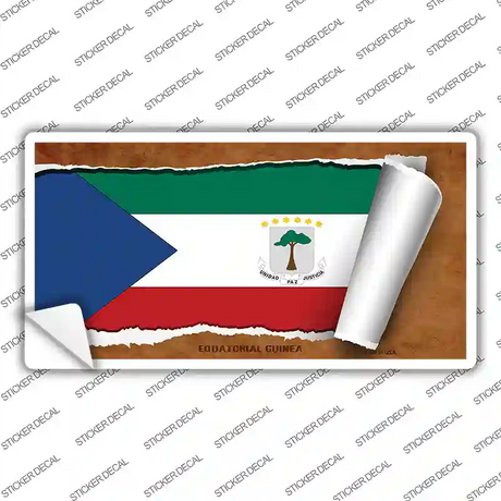 Equatorial Guinea Flag Scroll Novelty Sticker Decal