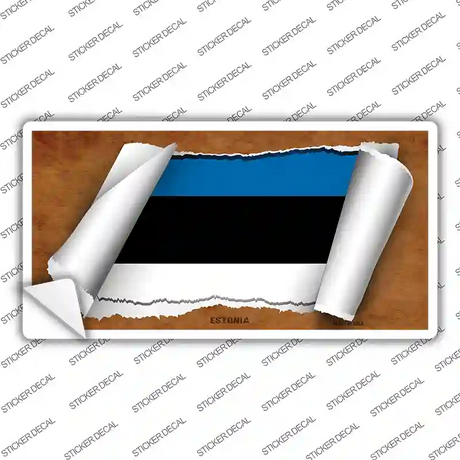 Estonia Flag Scroll Novelty Sticker Decal