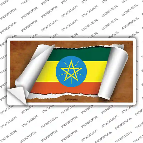 Ethiopia Flag Scroll Novelty Sticker Decal