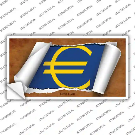 Euro Flag Scroll Novelty Sticker Decal