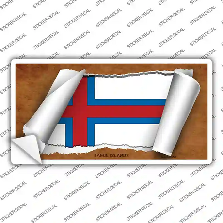 Faroe Islands Flag Scroll Novelty Sticker Decal