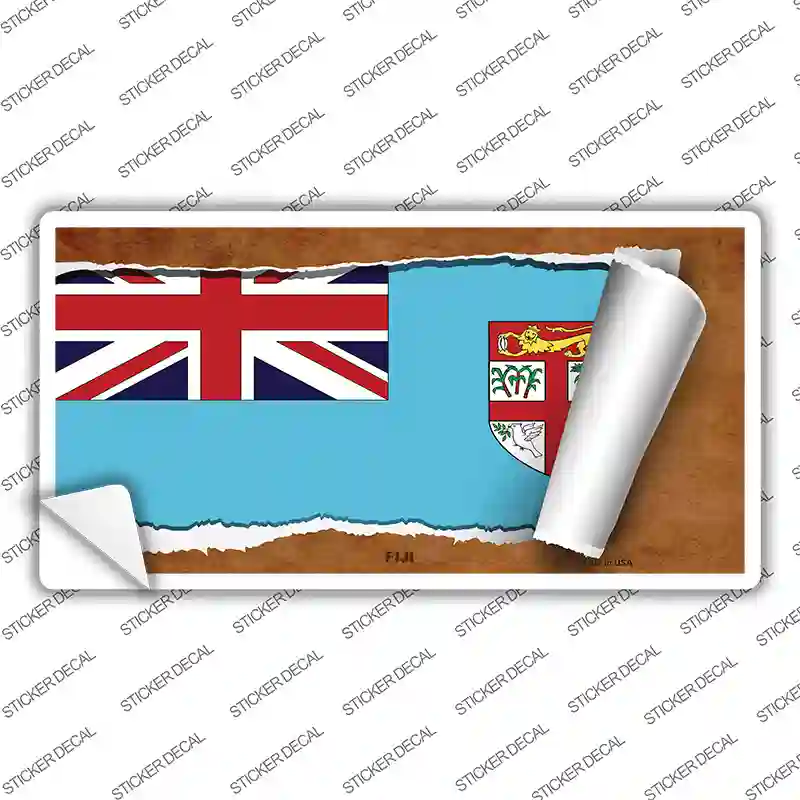 Fiji Flag Scroll Novelty Sticker Decal
