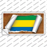 Gabon Flag Scroll Novelty Sticker Decal
