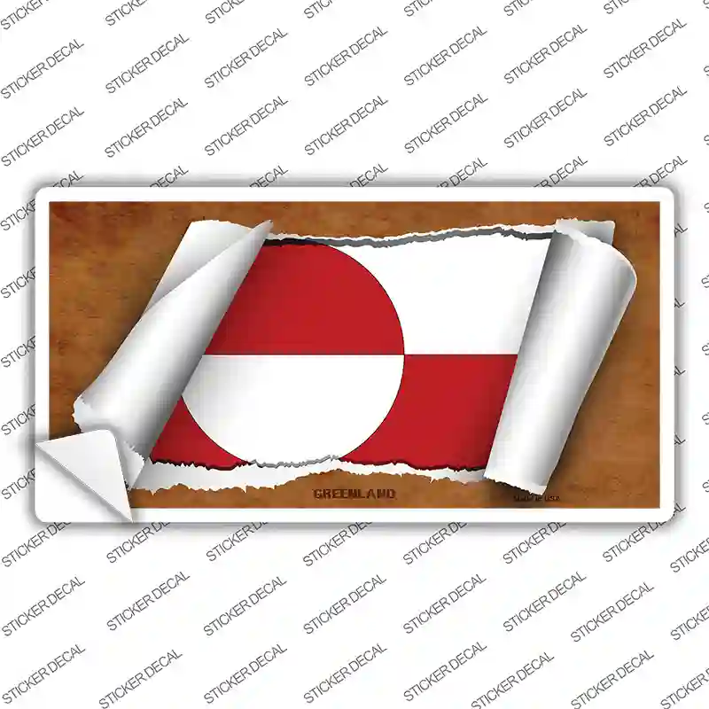 Greenland Flag Scroll Novelty Sticker Decal