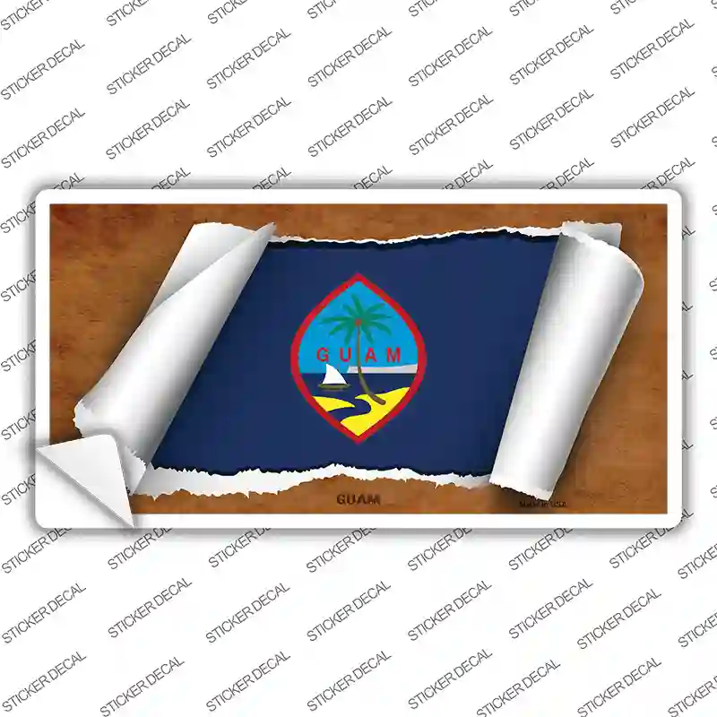 Guam Flag Scroll Novelty Sticker Decal