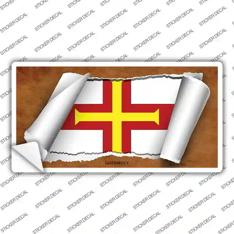 Guernsey Flag Scroll Novelty Sticker Decal