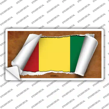 Guinea Flag Scroll Novelty Sticker Decal