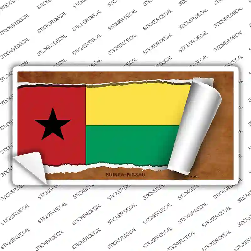 Guinea-Bissau Flag Scroll Novelty Sticker Decal