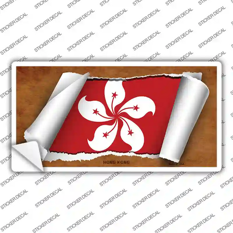 Hong Kong Flag Scroll Novelty Sticker Decal