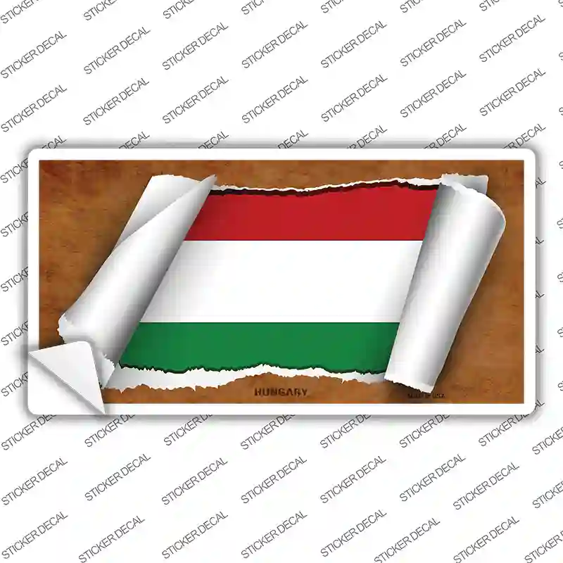Hungary Flag Scroll Novelty Sticker Decal