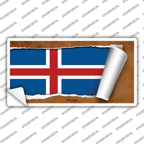 Iceland Flag Scroll Novelty Sticker Decal