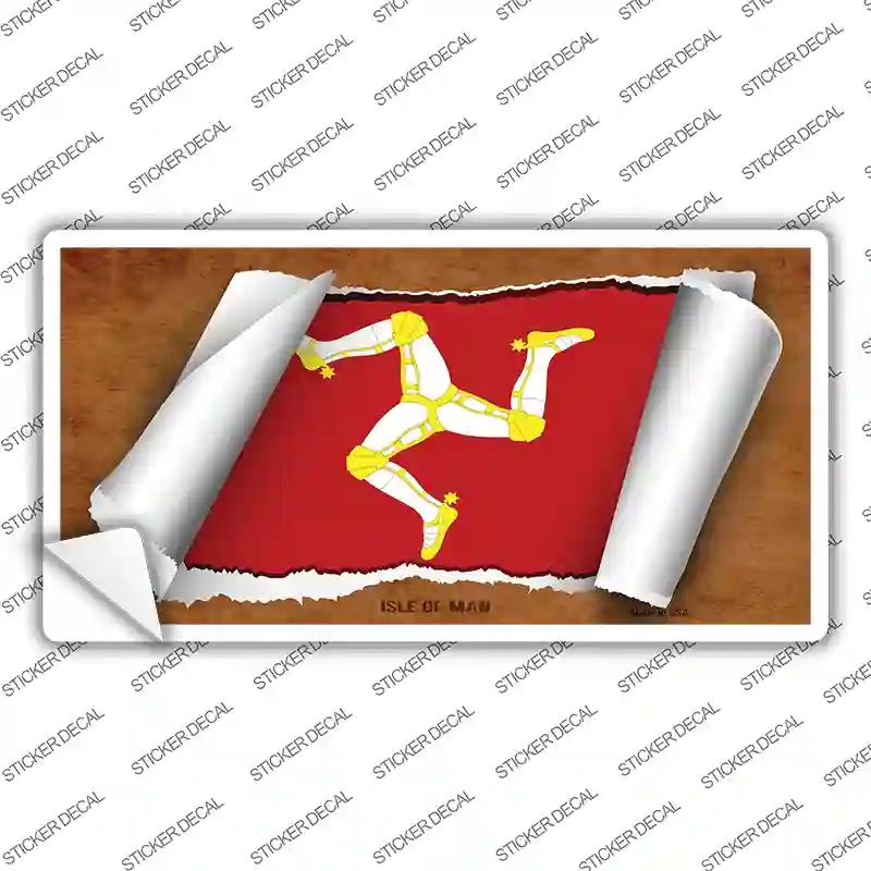 Isle of Man Flag Scroll Novelty Sticker Decal