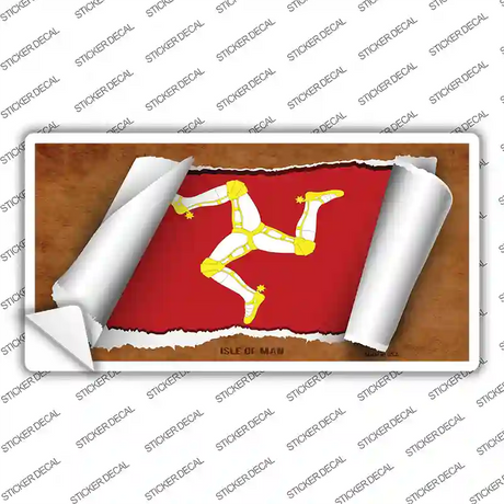 Isle of Man Flag Scroll Novelty Sticker Decal