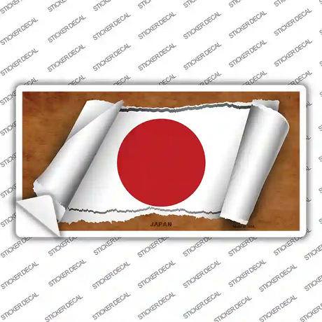 Japan Flag Scroll Novelty Sticker Decal