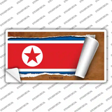 North Korea Flag Scroll Novelty Sticker Decal