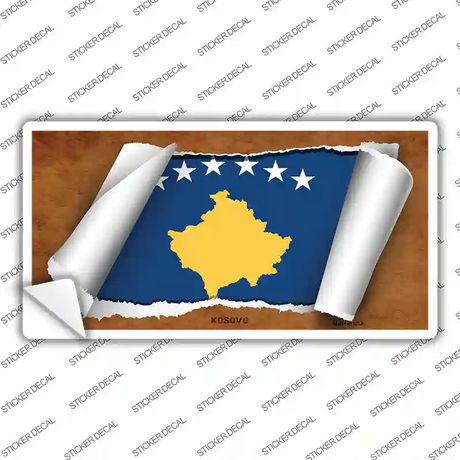 Kosovo Flag Scroll Novelty Sticker Decal