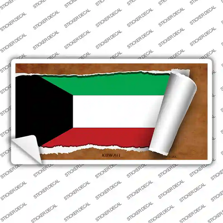 Kuwait Flag Scroll Novelty Sticker Decal