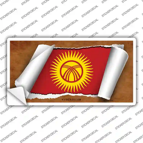 Kyrgyzstan Flag Scroll Novelty Sticker Decal