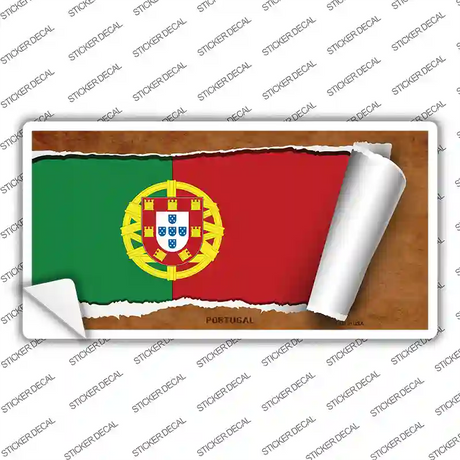 Portugal Flag Scroll Novelty Sticker Decal
