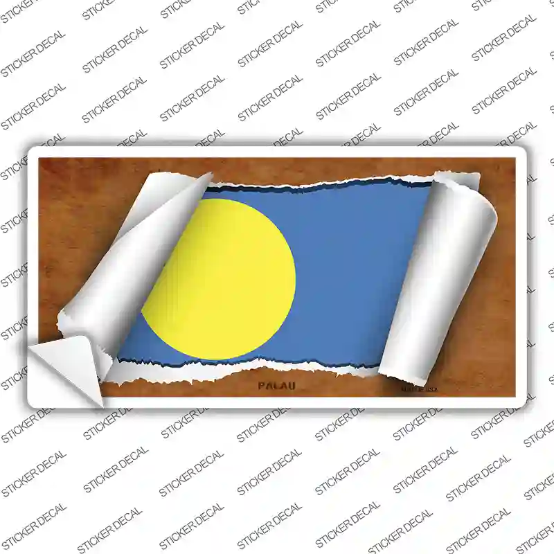 Palau Flag Scroll Novelty Sticker Decal
