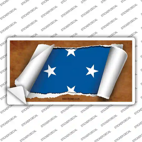 Micronesia Flag Scroll Novelty Sticker Decal