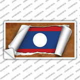 Laos Flag Scroll Novelty Sticker Decal