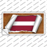 Latvia Flag Scroll Novelty Sticker Decal