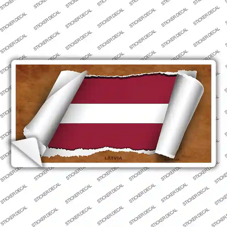 Latvia Flag Scroll Novelty Sticker Decal