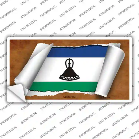 Lesotho Flag Scroll Novelty Sticker Decal