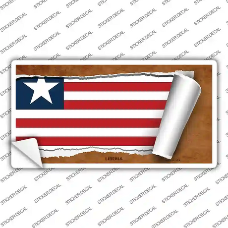 Liberia Flag Scroll Novelty Sticker Decal